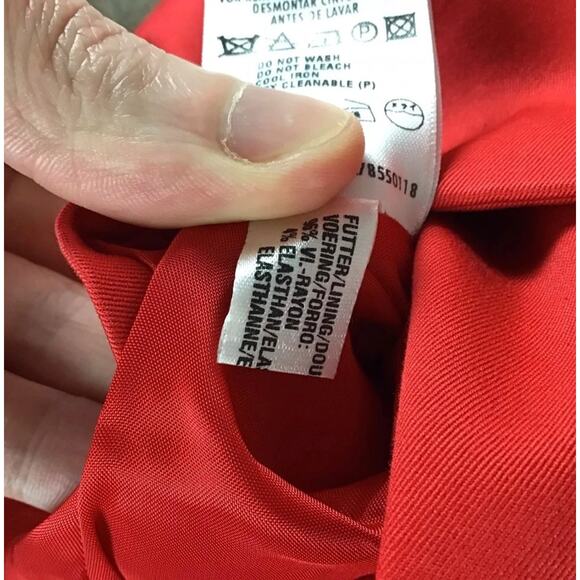 Escada Plus Size Trench Coat Jacket Red Cotton Double Breasted Womens - Picture 11 of 15